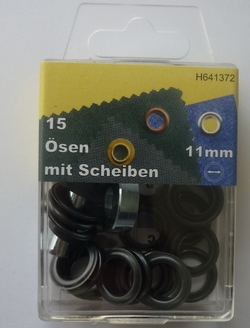 Ã–sen mit Scheiben 11-12mm (15 Stuck), Bruniert